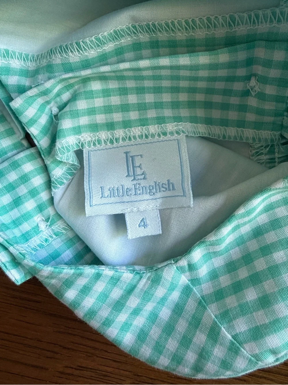 NWT Little English Mint Gingham Sleeveless Dress 4